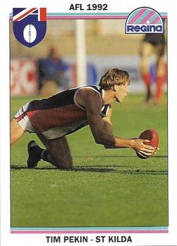 1992 AFL Regina #32 Tim Pekin Front